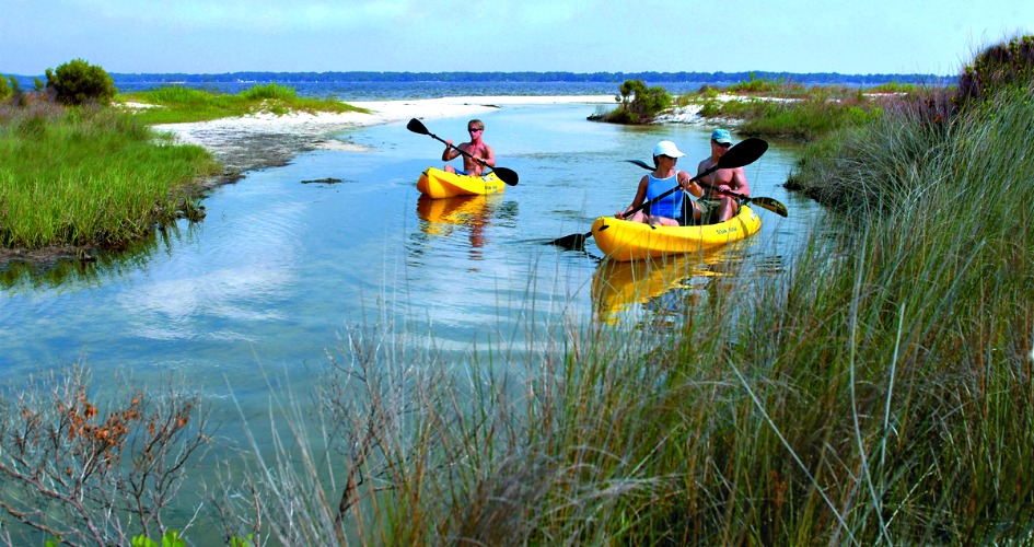 Kayaking the wetlands in Pensacola Beach, Florida